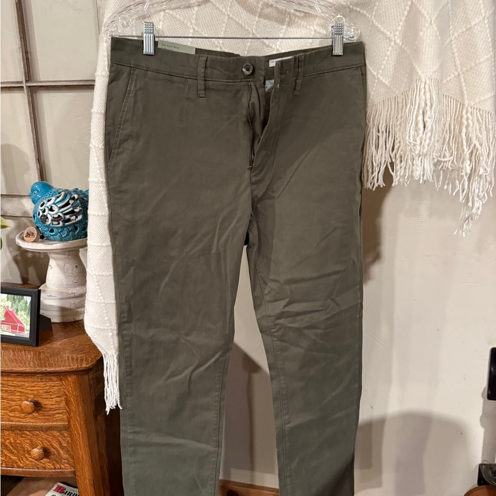 Goodfellow Men's Olive Pants 33 x 30 slim athletic chino